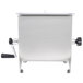 A Weston stainless steel manual meat mixer with a handle.