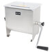A white Weston manual meat mixer with removable paddles and a handle.