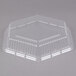 A Genpak clear hexagonal lid on a plastic container.