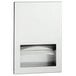 A stainless steel Bobrick TrimLineSeries C Fold or Multifold paper towel dispenser with a transparent window.