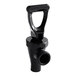 A black plastic Bunn faucet assembly with a black handle.