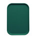 A teal Cambro tray insert with a white border.