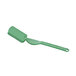 A stainless steel bread lame with a green cover on a white background.