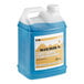 A blue and white plastic container of Sierra by Noble Chemical Concentrated Carpet Shampoo Extraction Cleaner.