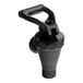 A black plastic spigot with a black nudge handle.