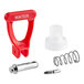 A Bunn red and white plastic faucet repair kit with a red handle.