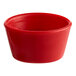 A red plastic Bunn faucet collar on a white background.