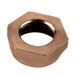A close-up of a Bunn brown flanged shank nut with a hexagonal shape.