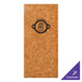 A brown cork board with a customizable logo on it.