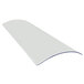 A white plastic curved panel with a blue edge.
