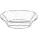 An American Metalcraft oval chrome wire mesh basket with a metal handle.