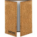 A cork menu cover with a cork board inside.