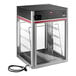 A black and silver Hatco Flav-R-Savor countertop glass cabinet with wire racks inside.