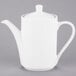 A Tuxton white China coffee pot with a lid.