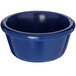 A blue Carlisle ramekin on a white background.