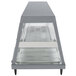 A grey rectangular Hatco countertop display warmer with a glass top.