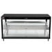 A black stainless steel Hatco countertop food warmer with glass shelves and a glass top.