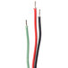 A group of wires with red and green colors.