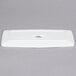 A white rectangular Tuxton china tray with tapered ends.