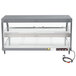 A Hatco countertop food warmer with glass shelves and a wire rack.