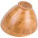 An American Metalcraft bamboo bowl with a circular design on it.