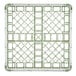 A white and green plastic frame for Vollrath 52699 short glass rack.