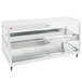 A white Hatco countertop food warmer with two glass shelves.