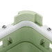 A light green Vollrath glass rack with 20 compartments.