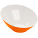 An orange GET Keywest melamine bowl with a white rim.