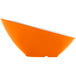 An orange melamine bowl with a white edge.