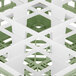 A white and green plastic Vollrath Signature glass rack with nine compartments.