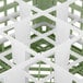 A white and green plastic Vollrath glass rack with 9 compartments.