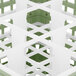 A light green Vollrath glass rack with 9 compartments.