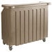 A brown Cambro portable bar with wheels.