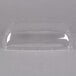A clear plastic container with a high dome lid.