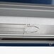 A metal rack on a blue Hatco countertop hot food display shelf.