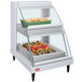A white Hatco countertop display case with food on double shelves.