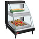 A black Hatco countertop food display case with food inside.