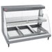 A gray Hatco countertop display case with glass doors.