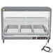 A grey Hatco countertop food warmer with humidity controls and a glass door.