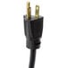 A black power cord with a gold plug on a Hatco GRCDH-3PD Countertop Hot Food Display Warmer.