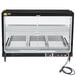 A black Hatco Glo-Ray countertop food warmer with clear glass shelves.