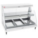 A white Hatco countertop display case with two shelves and humidity controls.