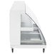 A white Hatco countertop merchandiser with glass shelves and doors.
