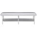 An Advance Tabco stainless steel equipment stand with undershelf.