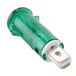 An Avantco green "Working" light bulb with a green and white electrical device.