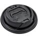 A black plastic Dart lid with a reclosable tab.