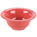 A red bowl with a white background.