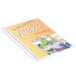 A Menu Solutions clear vinyl sheet protector with three holes containing a menu with a picture of drinks.