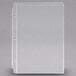 A clear vinyl sheet protector with three holes.